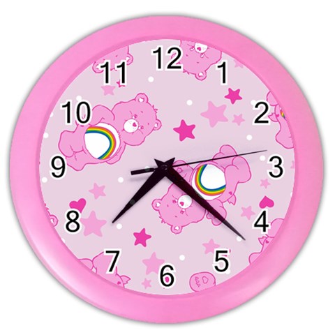 Cheer Bear Pink, Care, Care Bears, Cartoon Color Wall Clock from ArtsNow.com Front