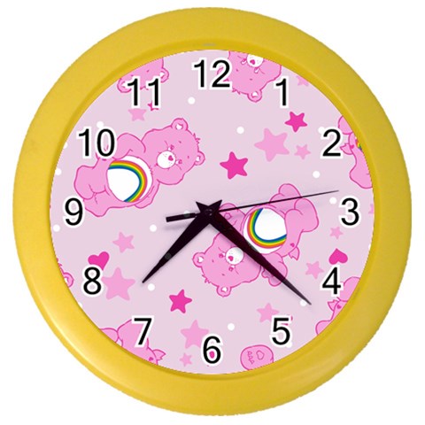 Cheer Bear Pink, Care, Care Bears, Cartoon Color Wall Clock from ArtsNow.com Front