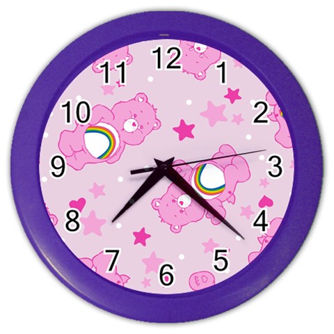 Cheer Bear Pink, Care, Care Bears, Cartoon Color Wall Clock from ArtsNow.com Front