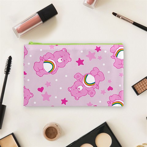 Cheer Bear Pink, Care, Care Bears, Cartoon Cosmetic Bag (Medium) from ArtsNow.com Front