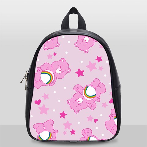 Cheer Bear Pink, Care, Care Bears, Cartoon School Bag (Small) from ArtsNow.com Front