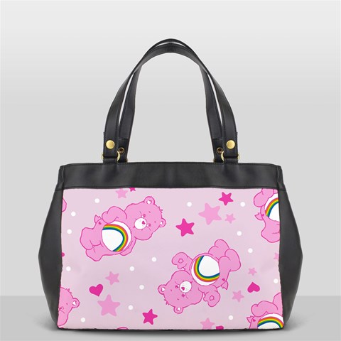 Cheer Bear Pink, Care, Care Bears, Cartoon Oversize Office Handbag (2 Sides) from ArtsNow.com Front