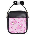 Cheer Bear Pink, Care, Care Bears, Cartoon Girls Sling Bag