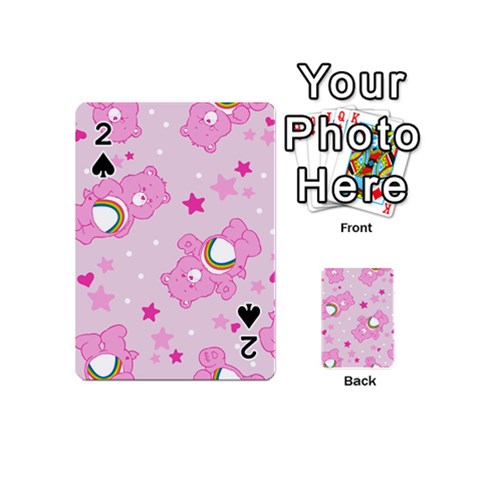 Cheer Bear Pink, Care, Care Bears, Cartoon Playing Cards 54 Designs (Mini) from ArtsNow.com Front - Spade2