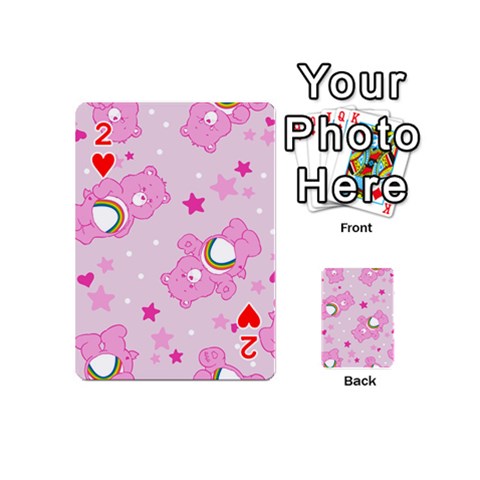 Cheer Bear Pink, Care, Care Bears, Cartoon Playing Cards 54 Designs (Mini) from ArtsNow.com Front - Heart2