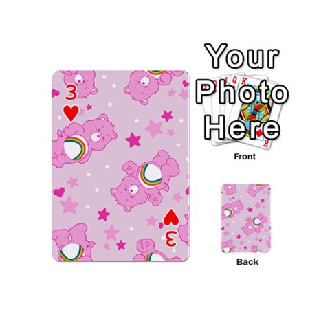 Cheer Bear Pink, Care, Care Bears, Cartoon Playing Cards 54 Designs (Mini) from ArtsNow.com Front - Heart3