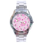 Cheer Bear Pink, Care, Care Bears, Cartoon Stainless Steel Analogue Watch