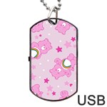 Cheer Bear Pink, Care, Care Bears, Cartoon Dog Tag USB Flash (One Side)