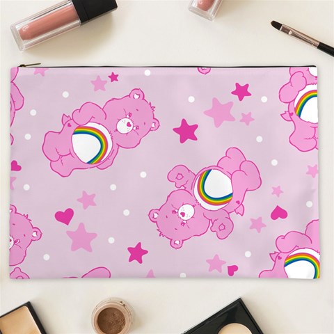 Cheer Bear Pink, Care, Care Bears, Cartoon Cosmetic Bag (XXL) from ArtsNow.com Front