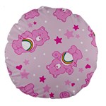 Cheer Bear Pink, Care, Care Bears, Cartoon Large 18  Premium Round Cushions