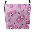 Cheer Bear Pink, Care, Care Bears, Cartoon Flap Closure Messenger Bag (L)