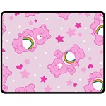 Cheer Bear Pink, Care, Care Bears, Cartoon Two Sides Fleece Blanket (Medium)