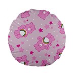 Cheer Bear Pink, Care, Care Bears, Cartoon Standard 15  Premium Flano Round Cushions