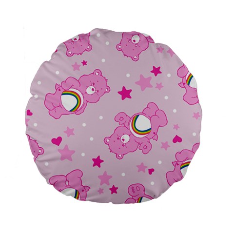 Cheer Bear Pink, Care, Care Bears, Cartoon Standard 15  Premium Flano Round Cushions from ArtsNow.com Back