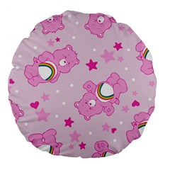 Cheer Bear Pink, Care, Care Bears, Cartoon Large 18  Premium Flano Round Cushions from ArtsNow.com Front