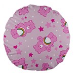 Cheer Bear Pink, Care, Care Bears, Cartoon Large 18  Premium Flano Round Cushions