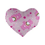 Cheer Bear Pink, Care, Care Bears, Cartoon Standard 16  Premium Flano Heart Shape Cushions