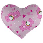 Cheer Bear Pink, Care, Care Bears, Cartoon Large 19  Premium Flano Heart Shape Cushions