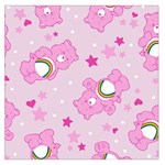 Cheer Bear Pink, Care, Care Bears, Cartoon Square Satin Scarf (36  x 36 )