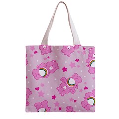 Cheer Bear Pink, Care, Care Bears, Cartoon Zipper Grocery Tote Bag from ArtsNow.com Front