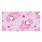 Cheer Bear Pink, Care, Care Bears, Cartoon Satin Shawl 45  x 80 