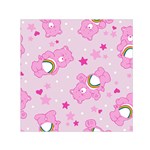 Cheer Bear Pink, Care, Care Bears, Cartoon Square Satin Scarf (30  x 30 )