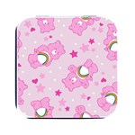 Cheer Bear Pink, Care, Care Bears, Cartoon Square Metal Box (Black)