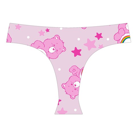 Cheer Bear Pink, Care, Care Bears, Cartoon Cross Back Hipster Bikini Set from ArtsNow.com Front Under