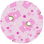 Cheer Bear Pink, Care, Care Bears, Cartoon Wooden Bottle Opener (Round)