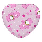 Cheer Bear Pink, Care, Care Bears, Cartoon Heart Glass Fridge Magnet (4 pack)