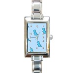 Dinosaur , Cute, Pastel, Rectangle Italian Charm Watch