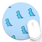 Dinosaur , Cute, Pastel, Round Mousepad