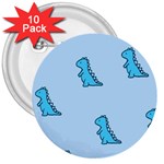 Dinosaur , Cute, Pastel, 3  Buttons (10 pack) 