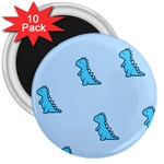 Dinosaur , Cute, Pastel, 3  Magnets (10 pack) 