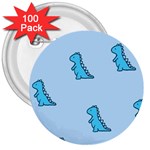 Dinosaur , Cute, Pastel, 3  Buttons (100 pack) 