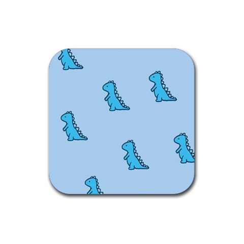 Dinosaur , Cute, Pastel, Rubber Coaster (Square) from ArtsNow.com Front