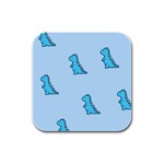 Dinosaur , Cute, Pastel, Rubber Square Coaster (4 pack)