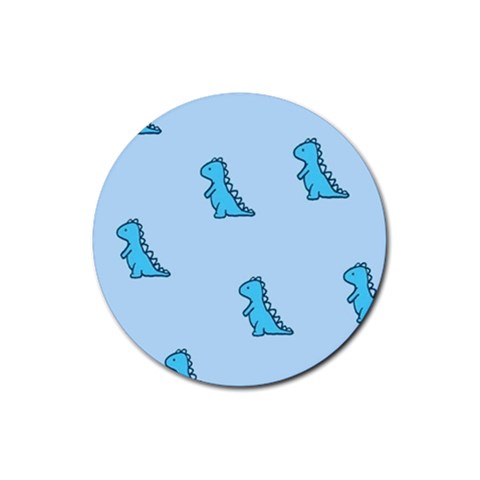 Dinosaur , Cute, Pastel, Rubber Coaster (Round) from ArtsNow.com Front