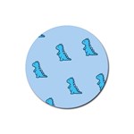 Dinosaur , Cute, Pastel, Rubber Coaster (Round)