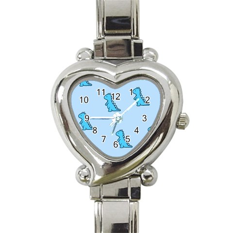 Dinosaur , Cute, Pastel, Heart Italian Charm Watch from ArtsNow.com Front