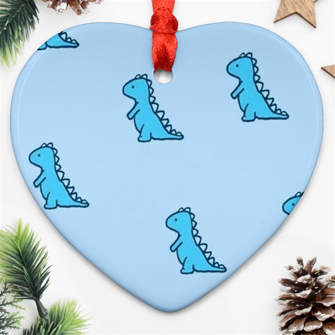 Dinosaur , Cute, Pastel, Heart Ornament (Two Sides) from ArtsNow.com Front