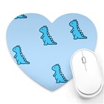 Dinosaur , Cute, Pastel, Heart Mousepad