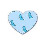 Dinosaur , Cute, Pastel, Rubber Coaster (Heart)