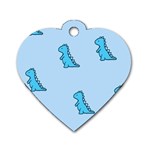 Dinosaur , Cute, Pastel, Dog Tag Heart (One Side)