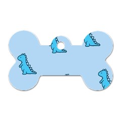 Dinosaur , Cute, Pastel, Dog Tag Bone (Two Sides) from ArtsNow.com Front