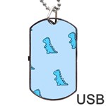 Dinosaur , Cute, Pastel, Dog Tag USB Flash (Two Sides)