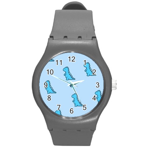 Dinosaur , Cute, Pastel, Round Plastic Sport Watch (M) from ArtsNow.com Front