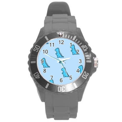 Dinosaur , Cute, Pastel, Round Plastic Sport Watch (L) from ArtsNow.com Front