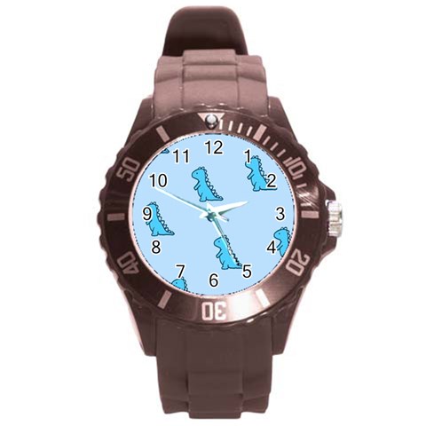 Dinosaur , Cute, Pastel, Round Plastic Sport Watch (L) from ArtsNow.com Front