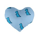 Dinosaur , Cute, Pastel, Standard 16  Premium Heart Shape Cushions